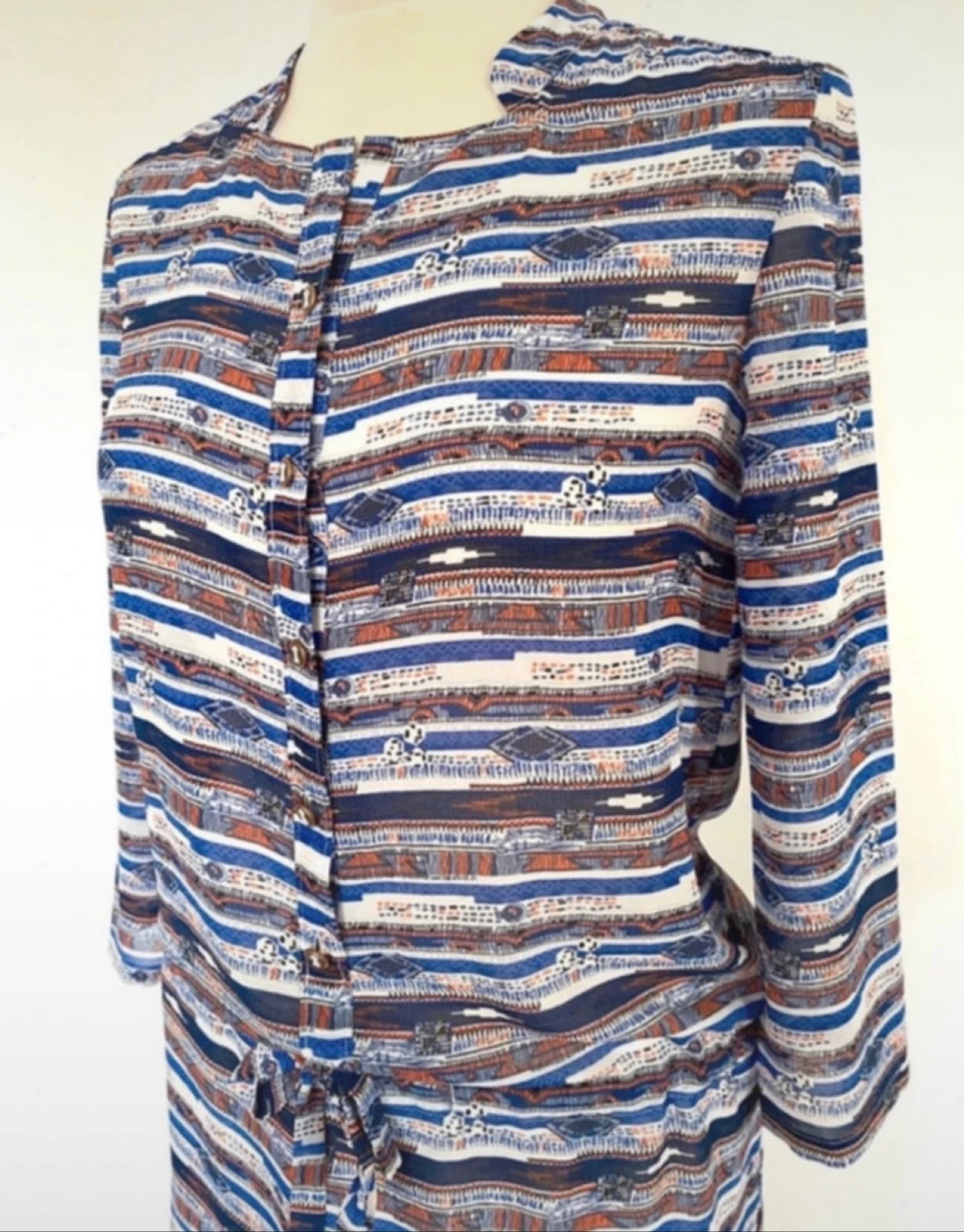 Maison Scotch boho printjurk S 36 blauw roest – photo 6